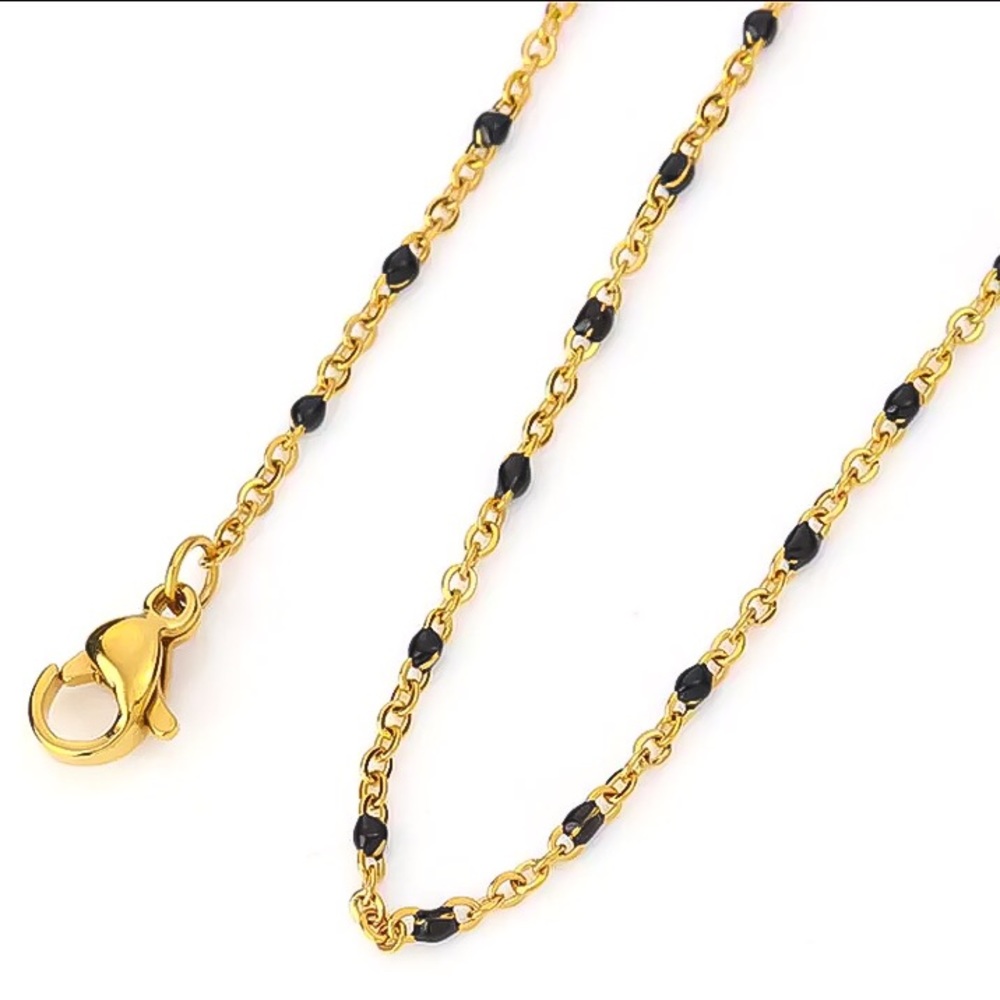 ⚜️[𝟯𝟬%𝗢𝗙𝗙|𝗯𝘂𝗻𝗱𝗹𝗲𝘀 𝟯+]⚜️Black Beads Gold Ankle Bracelet NEW - Picture 3 of 8